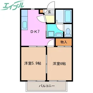 エスポアール城西 弐番館【2階】の間取り