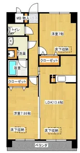 ルネスTAKADA【8階】の間取り