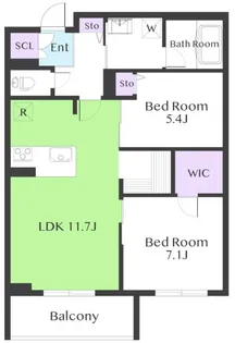 ドウェル グランデール【3階】の間取り