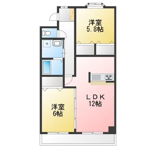 パルテール花菱I【1階】の間取り