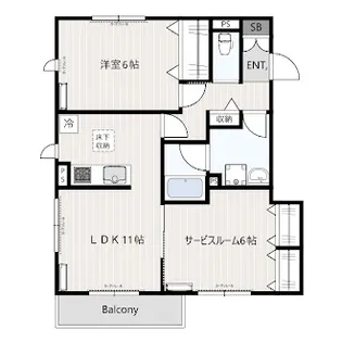 フラッツ宮前プラス【1階】の間取り