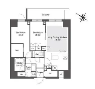 オアーゼ文京大塚【4階】の間取り