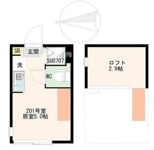 ヴィラ・エスポワール祖師ヶ谷大蔵【2階】の間取り