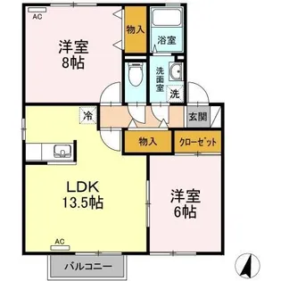 アムール21 C棟【2階】の間取り