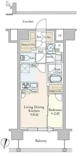 オーベルアーバンツ両国【11階】の間取り