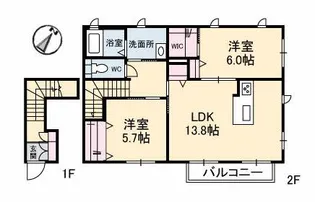 キュプリーノス【2階】の間取り