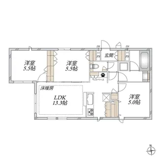 オルティエノワール【1階】の間取り