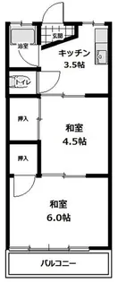 第2チュウケンコーポ【1階】の間取り