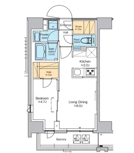 プラウドフラット清澄通り【9階】の間取り