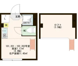 Iniesta 笹塚【2階】の間取り