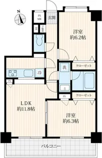 グランドヒルズ二番館【3階】の間取り