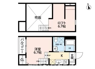 Rスクエア箱崎【2階】の間取り