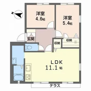 フレグランス高松【1階】の間取り