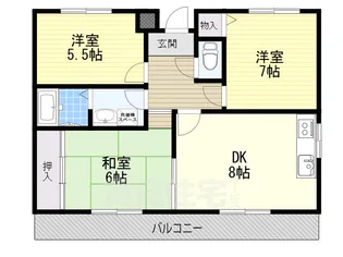 グレイス竹の内【3階】の間取り