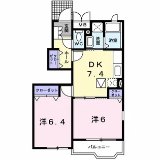 ヴィラ・クリオネA【1階】の間取り