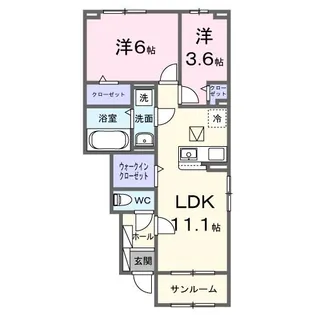メゾン・ルリアン【1階】の間取り