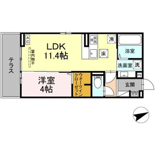 ノイハイマート屋形【1階】の間取り