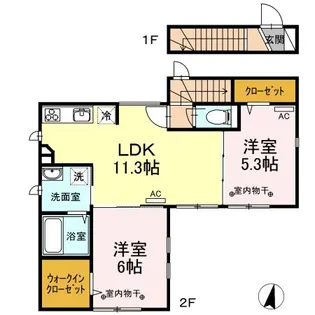 プレミアムシャトー桜川【2階】の間取り