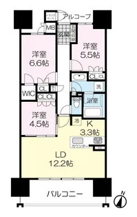 ライオンズ定禅寺グランフォート 302【3階】の間取り