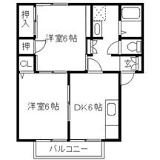 ヴィルヌーブ【2階】の間取り