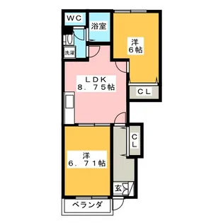 ピュアホワイト国立【1階】の間取り