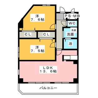 ルーブル M・K【1階】の間取り