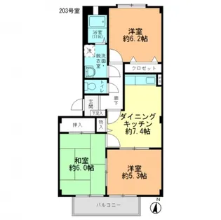 フォブール空田【2階】の間取り