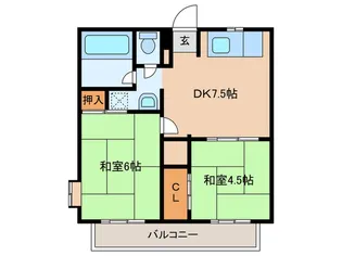 冨士ハイツB【3階】の間取り