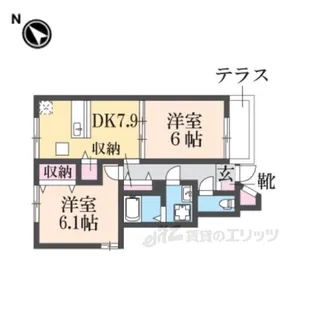 グレイススクエアA棟【1階】の間取り
