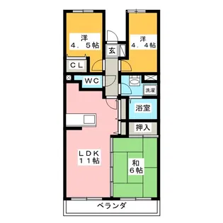 BELLEVUE壱番館【3階】の間取り