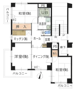 伍番館【2階】の間取り