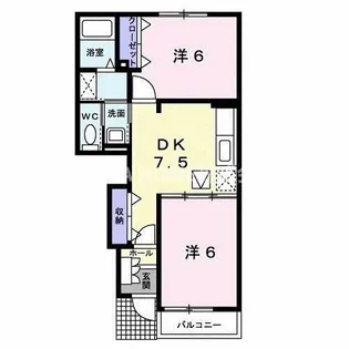 ハーモニーA【1階】の間取り