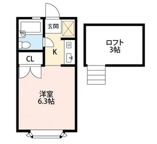 ローズアパートQ63番館【1階】の間取り