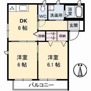 プログレス B棟【2階】の間取り