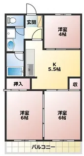 ハーモニー元今泉【3階】の間取り