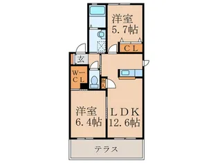 グランシャリオ B棟【1階】の間取り