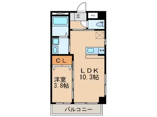 シャトレ相川【4階】の間取り
