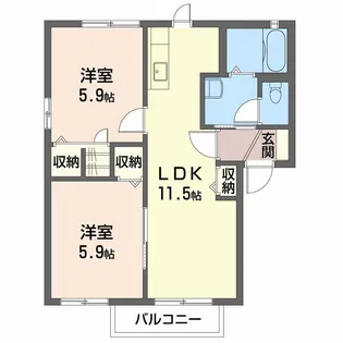 シャーメゾンW【1階】の間取り