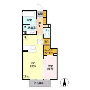 サンターニティD【1階】の間取り