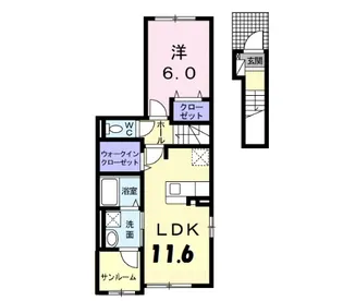 メロウヴィラII【2階】の間取り