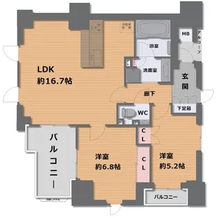 コンフォール御幸町御池フェルテ【2階】の間取り
