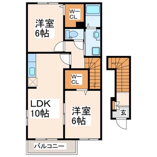 クレバーレンドA・B・C【2階】の間取り
