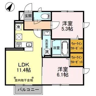 ルミニョンセパル A【1階】の間取り