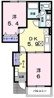 コージーハウス石井C【1階】の間取り