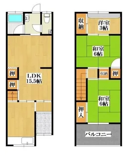 大阪府枚方市黄金野1【一戸建】の間取り