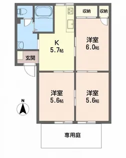 フレグランス雄新【1階】の間取り
