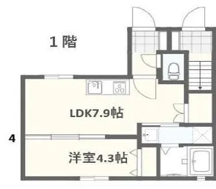 Wooden馬絹【1階】の間取り
