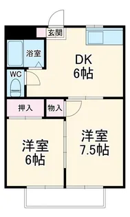 2DKの間取り画像