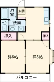 ツインハイツB【2階】の間取り