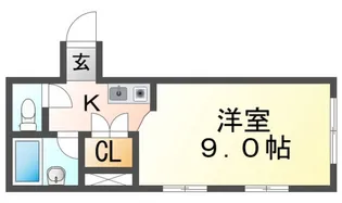 千里山西コーポ【3階】の間取り
